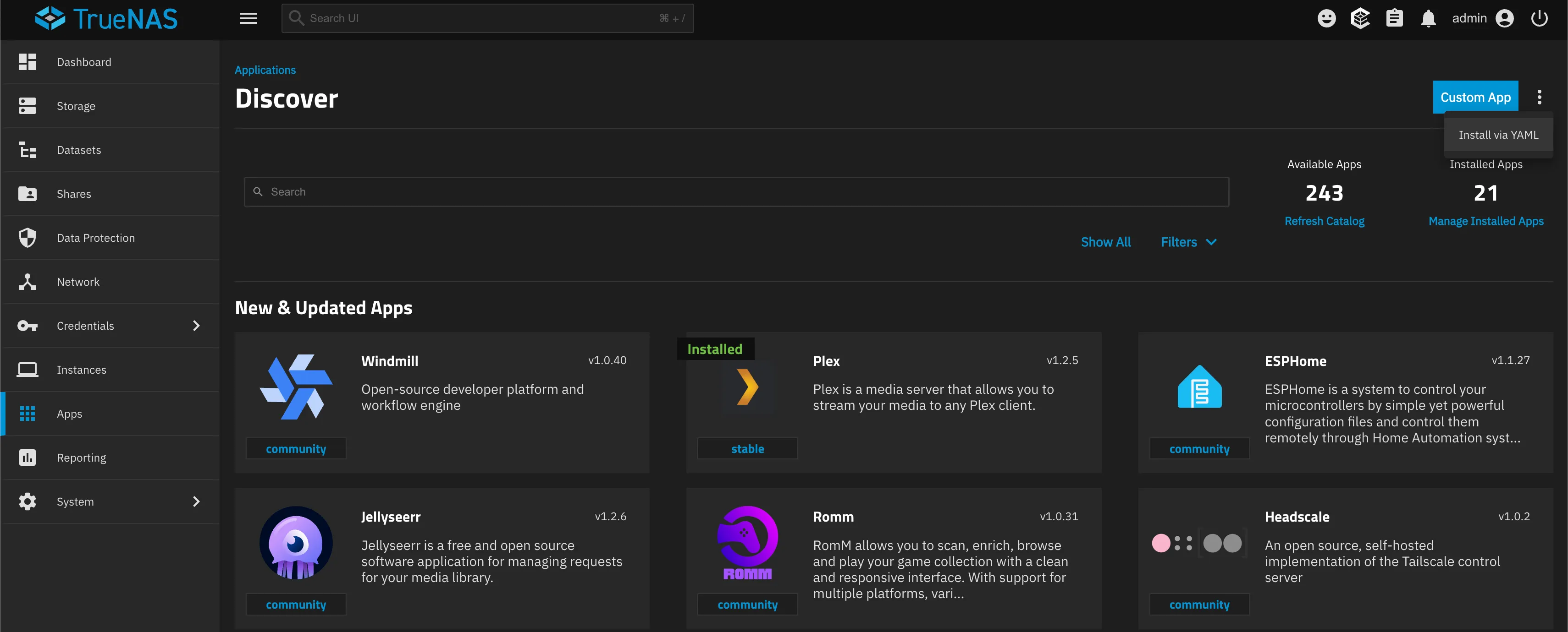 install via yaml